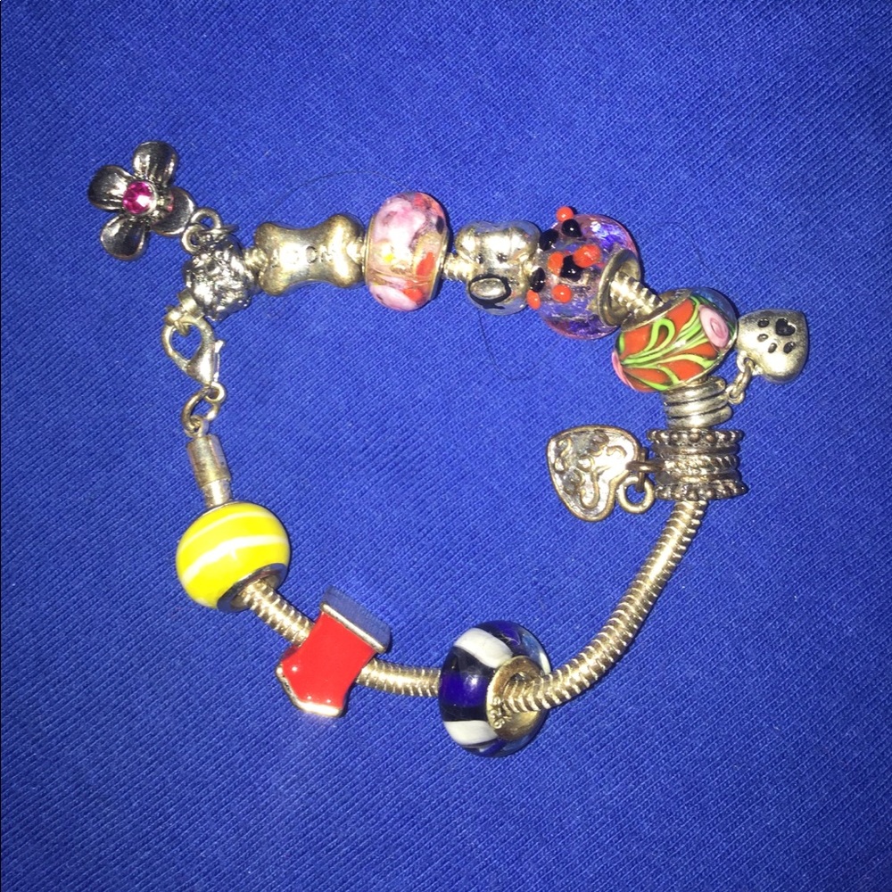 Silver charm bracelet